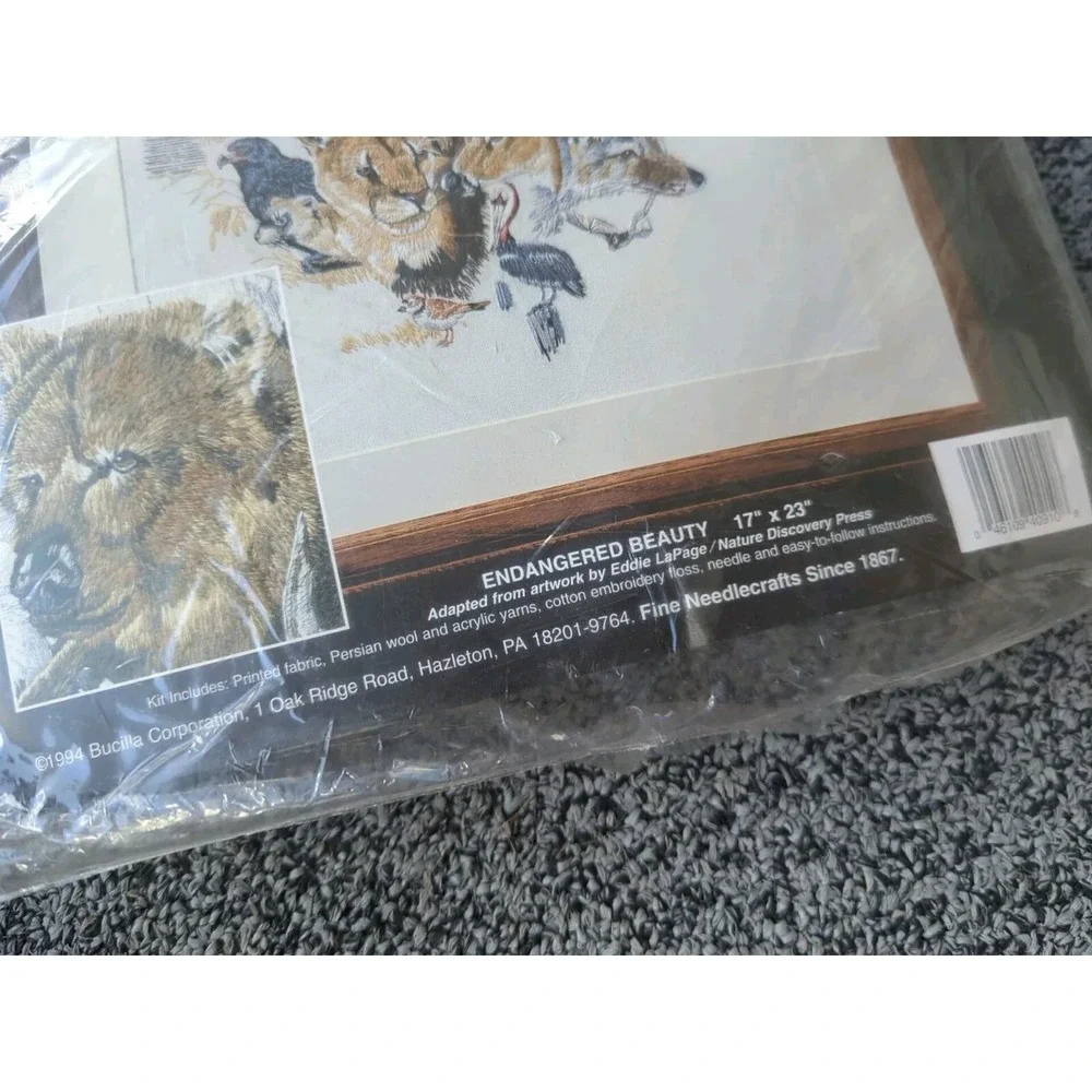 Vintage Bucilla Needlepoint Stitch Kit 'Endangered‎ Beauty' 17